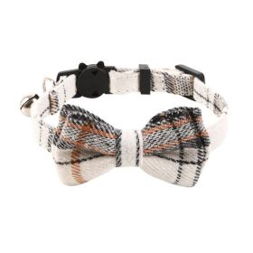 British Cat Collar With Bell Plaid Bow