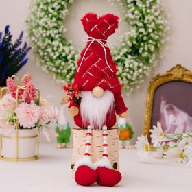 Decorative Sequins Plush Bonnet Valentine's Day Gift Dwarf Doll Pearl Hanging Leg Doll