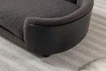 Scandinavian style Elevated Dog Bed Pet Sofa With Solid Wood legs and Black Bent Wood Back, Cashmere Cushion,Mid Size