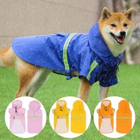 Pet raincoat for large and small dog; PU waterproof big dog raincoat; outdoor reflective dog raincoat (colour: Blue, size: 5XL)